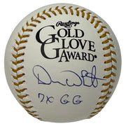 Devon White Signed Autographed Gold Glove Baseball w/ 7x GG JSA Witness COA0
