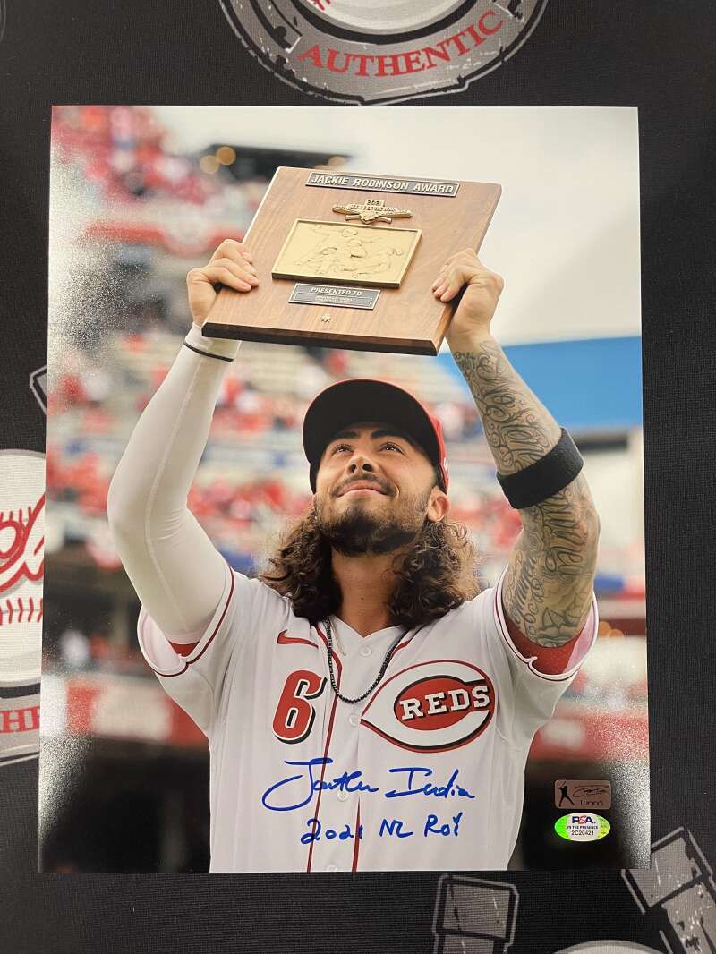 Jonathan India Signed Autographed Reds 11x14 Photo PSA ITP COA 2021 NL ROY0