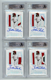 Jonathan India 2021 Hits Memorabilia Champions Patch Dual Auto RC #/6 BGS BAS0