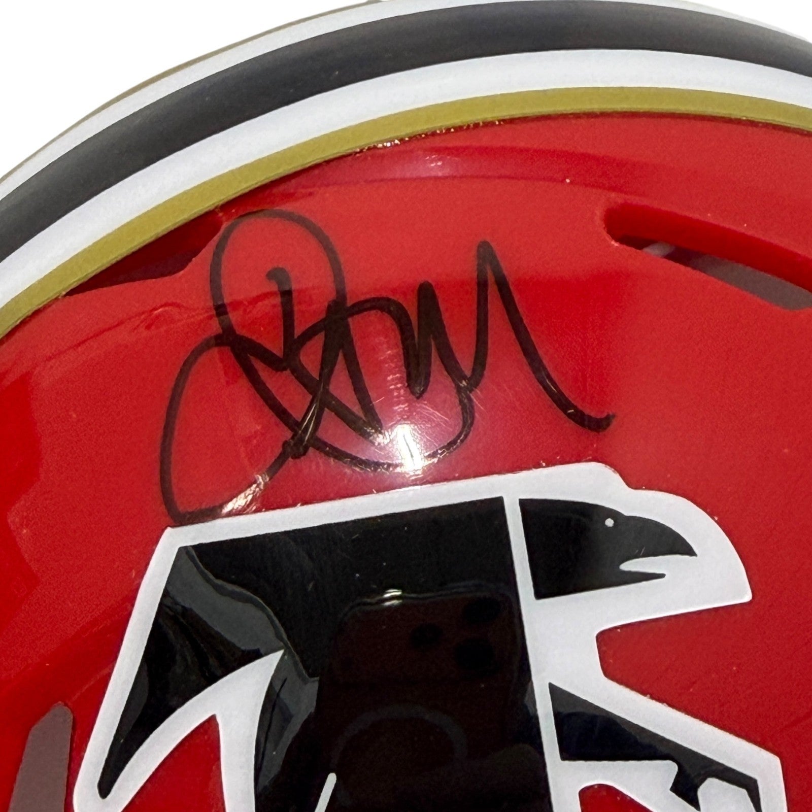 Jamal Anderson Signed Atlanta Falcons TB Red Mini Helmet JSA Witness COA1