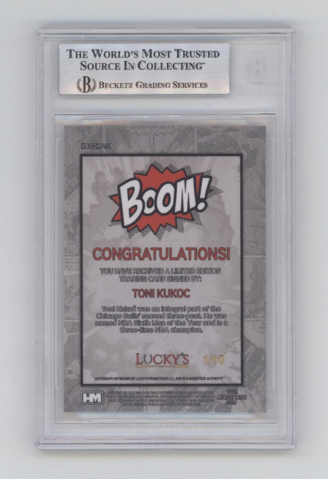 Toni Kukoc 2024 Hits Memorabilia BOOM Gold #/10 Signed BGS BAS Auto Bulls1