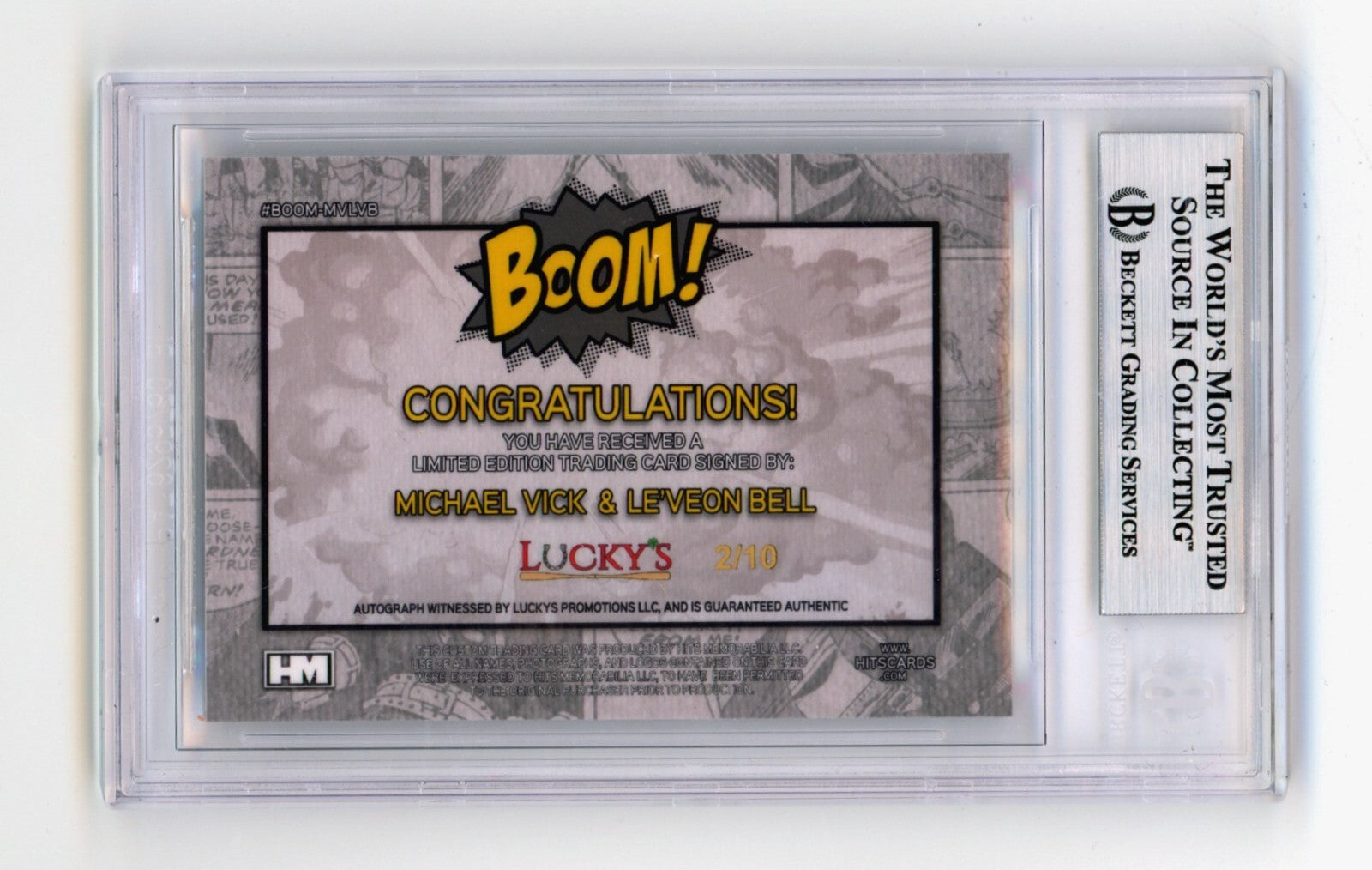 Michael Vick & Le'Veon Bell 2024 Hits Mem BOOM Silver JSY # 2/10 Signed BGS Auto1