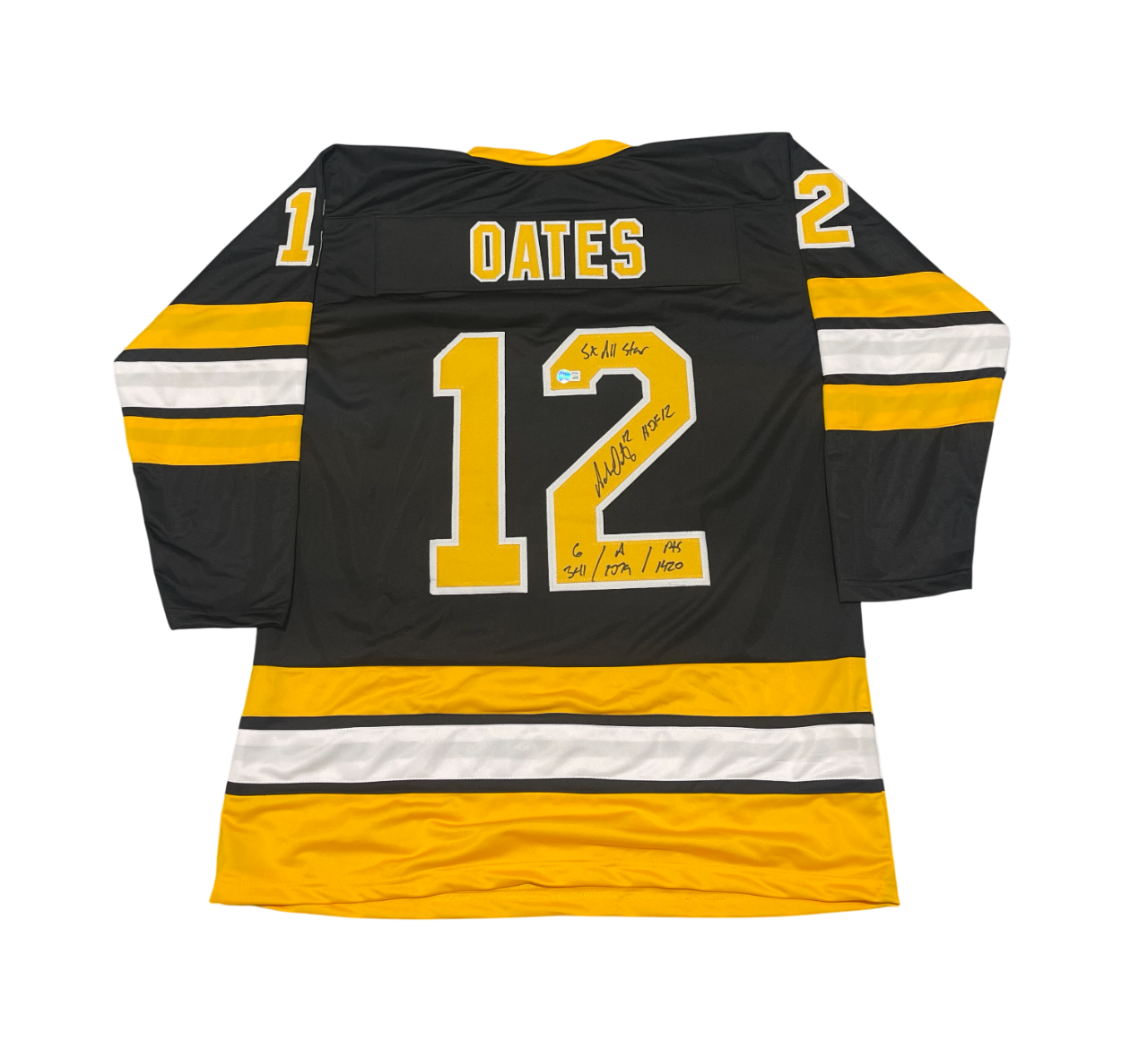 Adam Oates Signed Boston Bruins Custom Jersey w/ HOF + Stats Beckett Wit BAS COA0