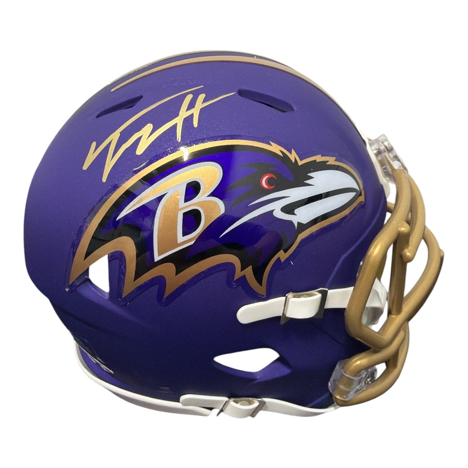 Trey Hendrickson Signed Baltimore Ravens ALT #1 Mini Helmet JSA Witness COA0