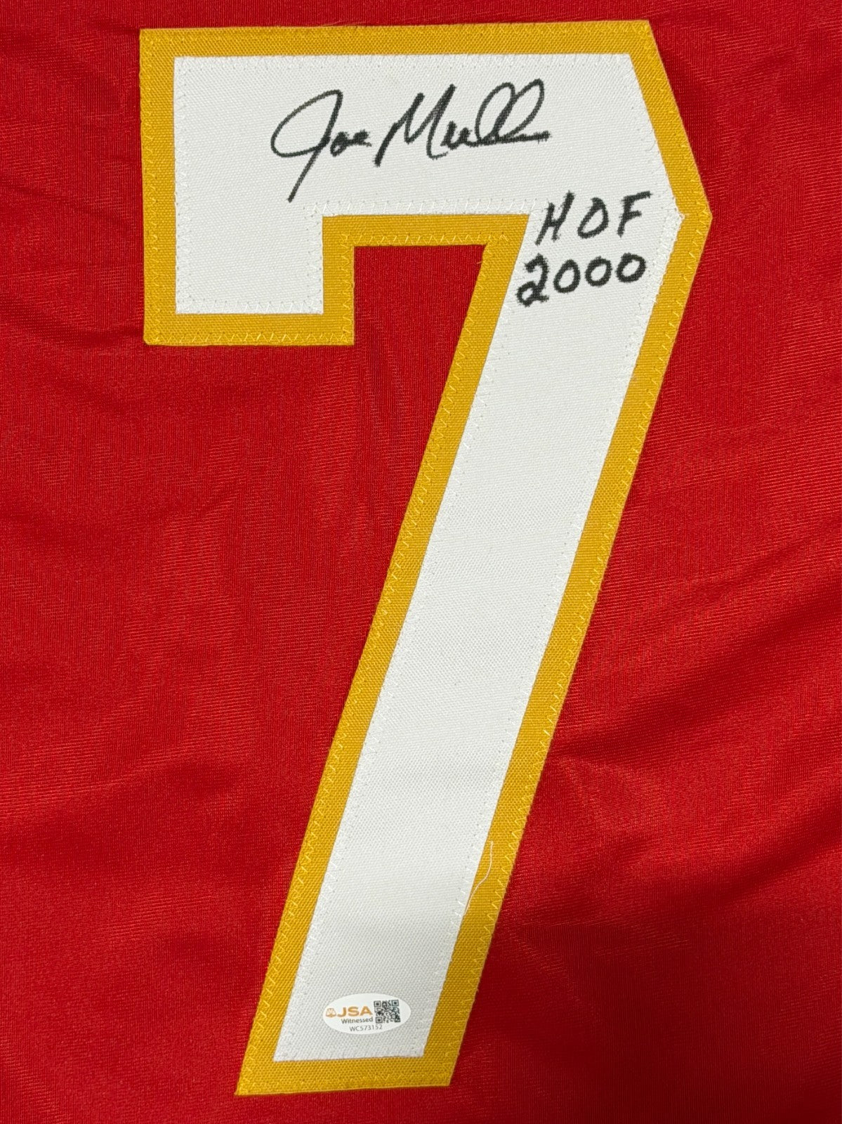 Joe Mullen Signed Calgary Flames Custom Jersey w/ HOF 2000 JSA Witness COA1