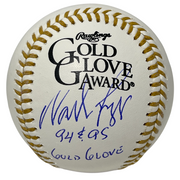 Wade Boggs Signed Rawlings Gold Glove Baseball w/ 94 95 GG Beckett Wit BAS COA0