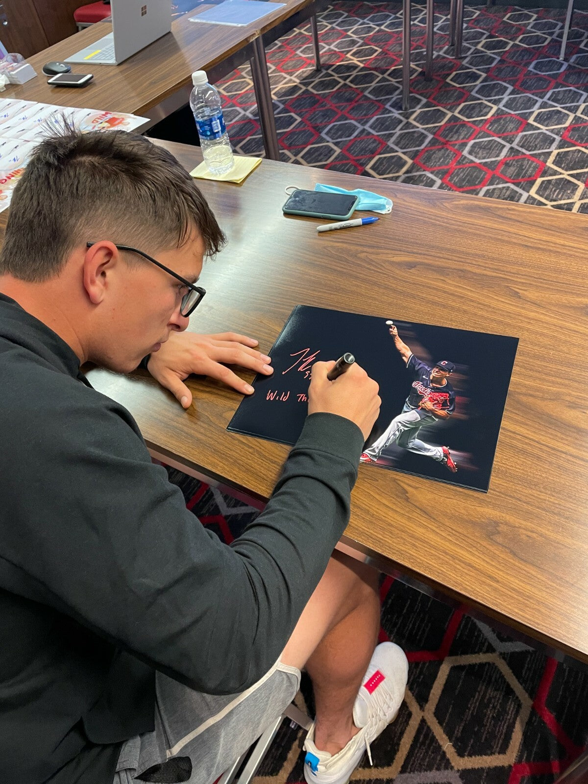 James Karinchak Signed Autographed Cleveland Indians 11x14 Photo JSA W COA2