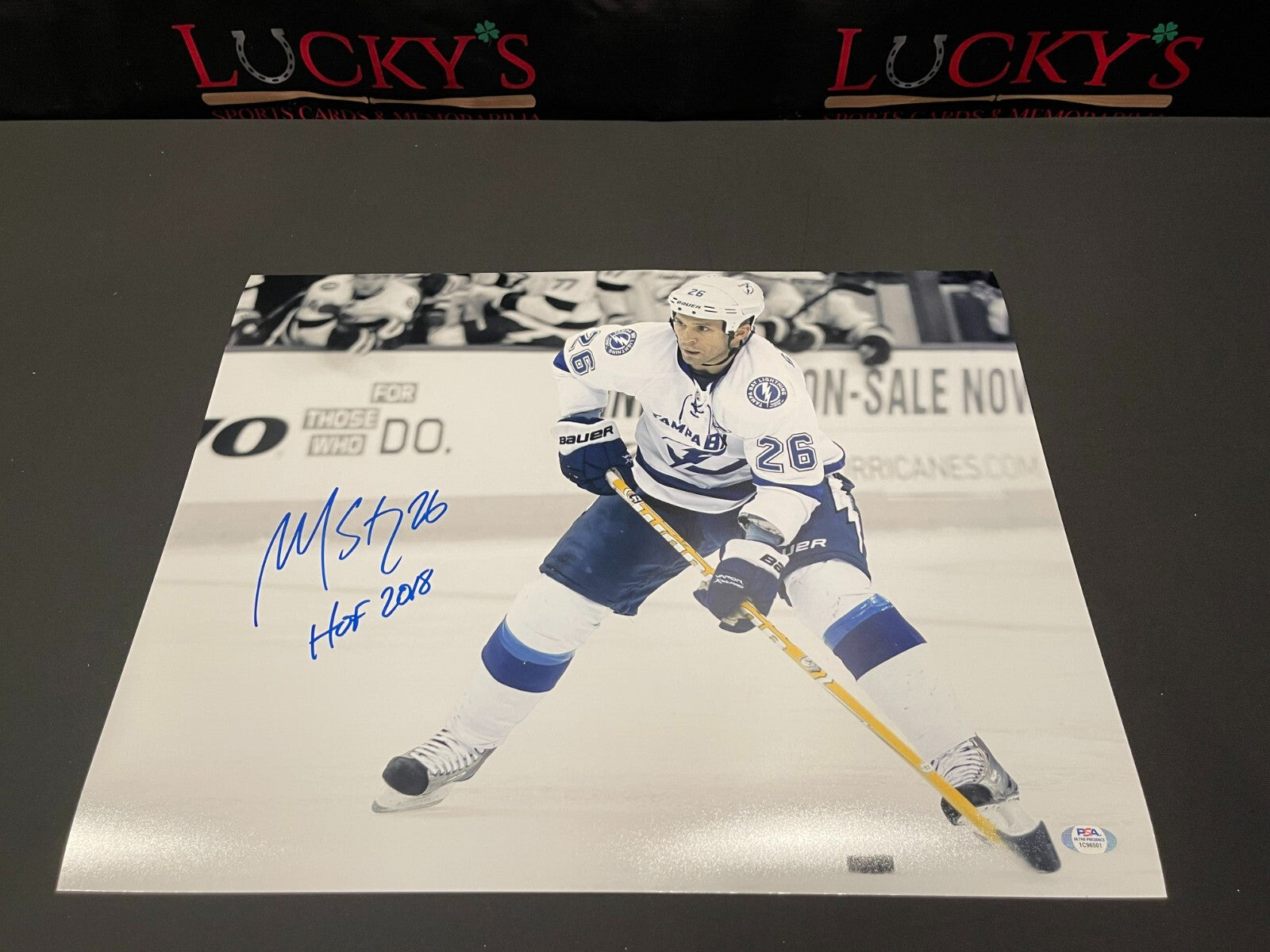Martin St. Louis Signed Auto Tampa Bay Lightning 16x20 Photo HOF 2018 PSA COA #20