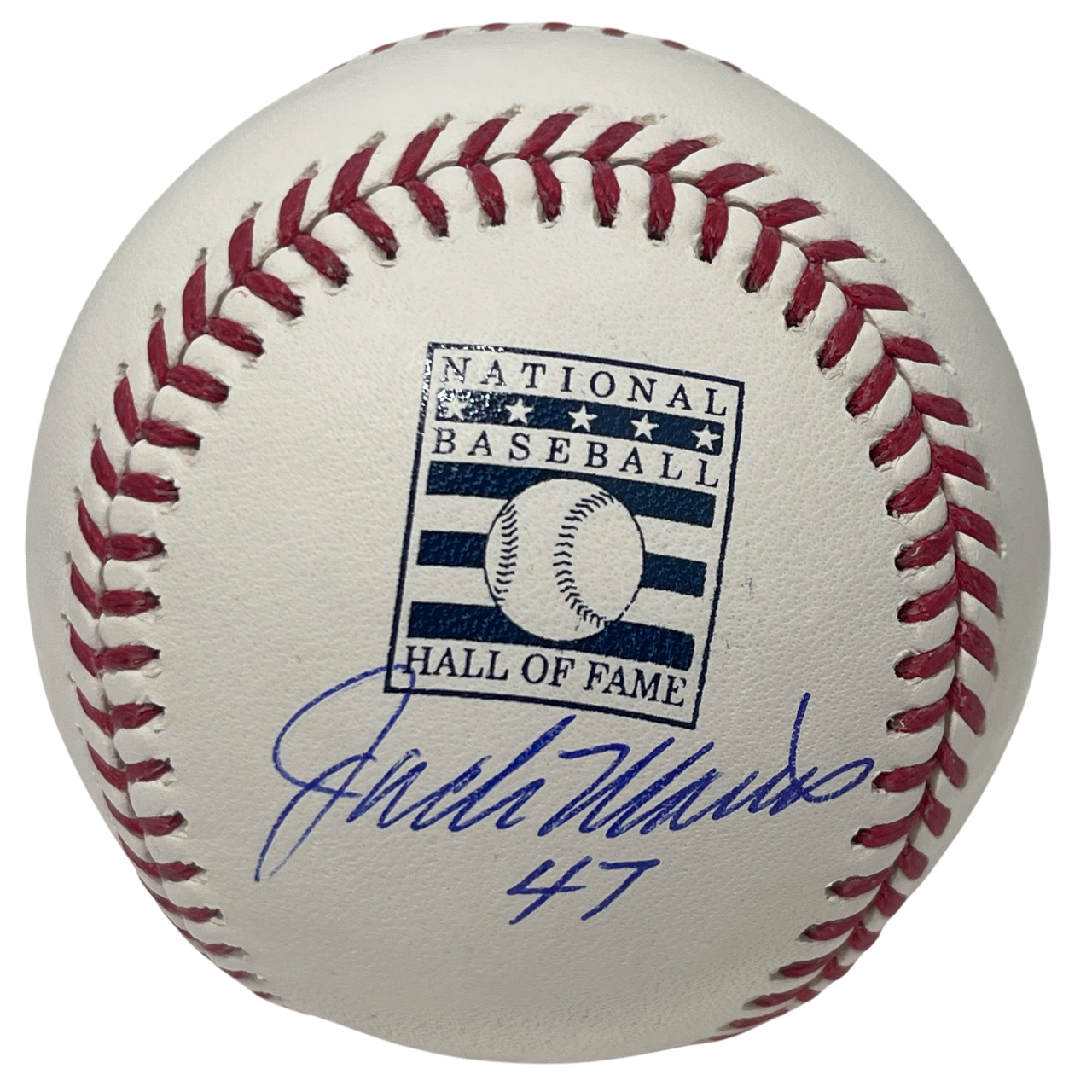 Jack Morris Signed Autographed HOF Logo ROMLB Baseball w #47 Beckett Wit BAS COA0