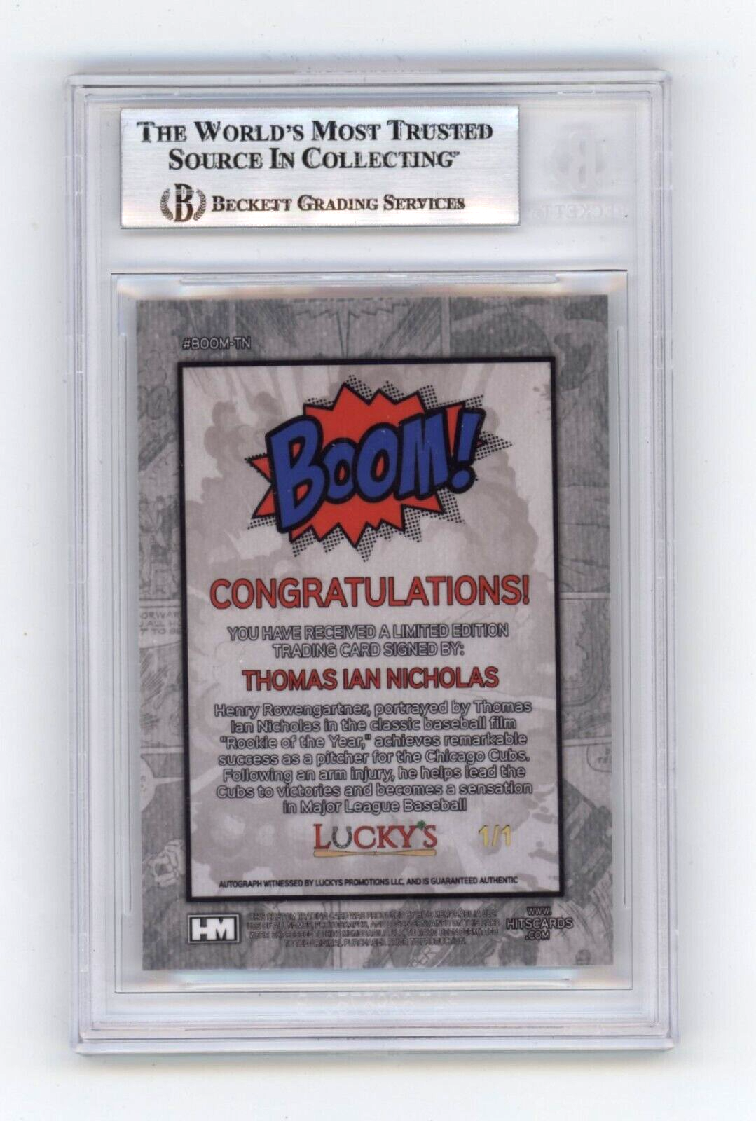 Thomas Ian Nicholas 2024 Hits Memorabilia BOOM Super #1/1 Signed BGS BAS Auto1