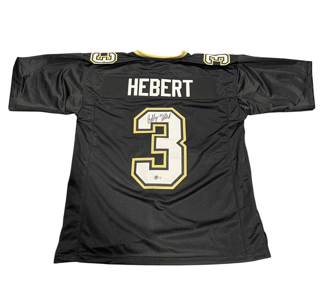 Bobby Hebert Signed New Orleans Saints Custom Jersey Beckett Witness BAS COA0