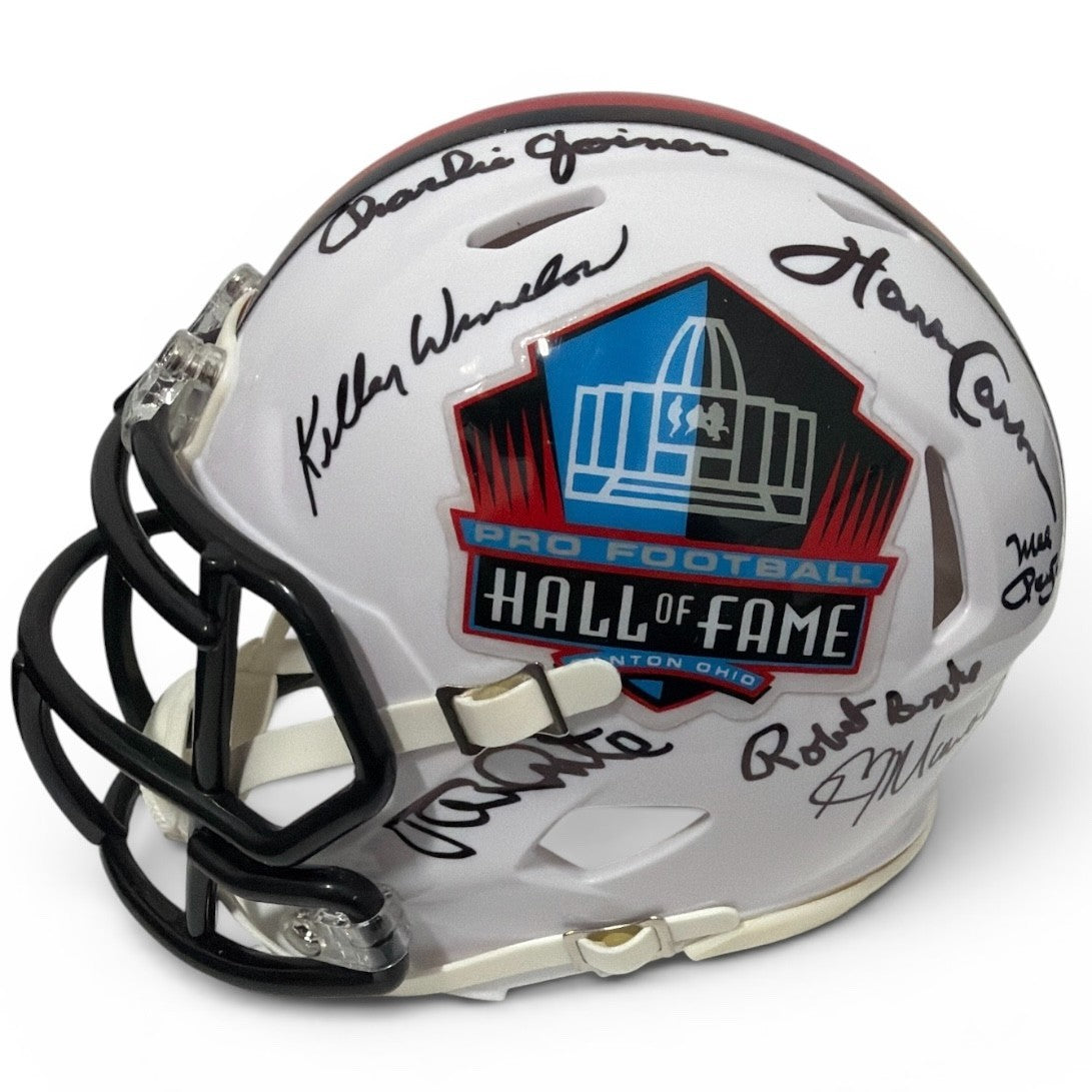 NFL Hall of Fame Multi Signed HOF Logo Mini Helmet w/ 15 Autos Beckett W BAS COA1