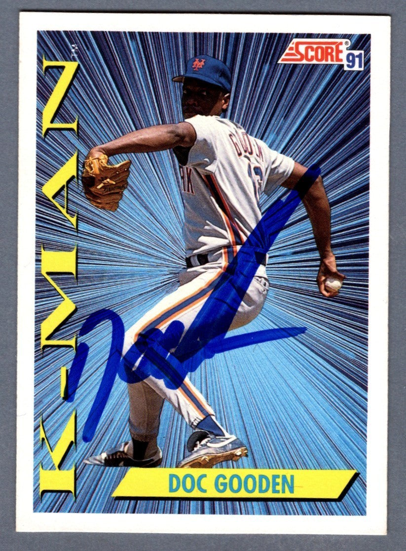 Dwight Doc Gooden Signed 1991 Score K-Man #685 LSCM COA New York Mets0