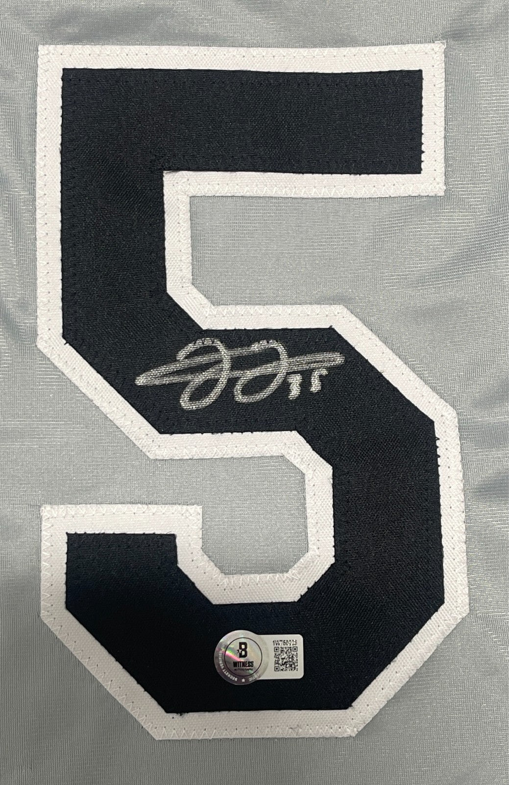 Frank Thomas Signed Chicago White Sox Custom Grey Jersey Beckett Witness BAS COA1