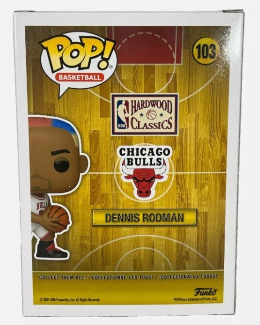 Dennis Rodman Signed Auto Funko Pop #103 The Worm Beckett Witness BAS COA Bulls2