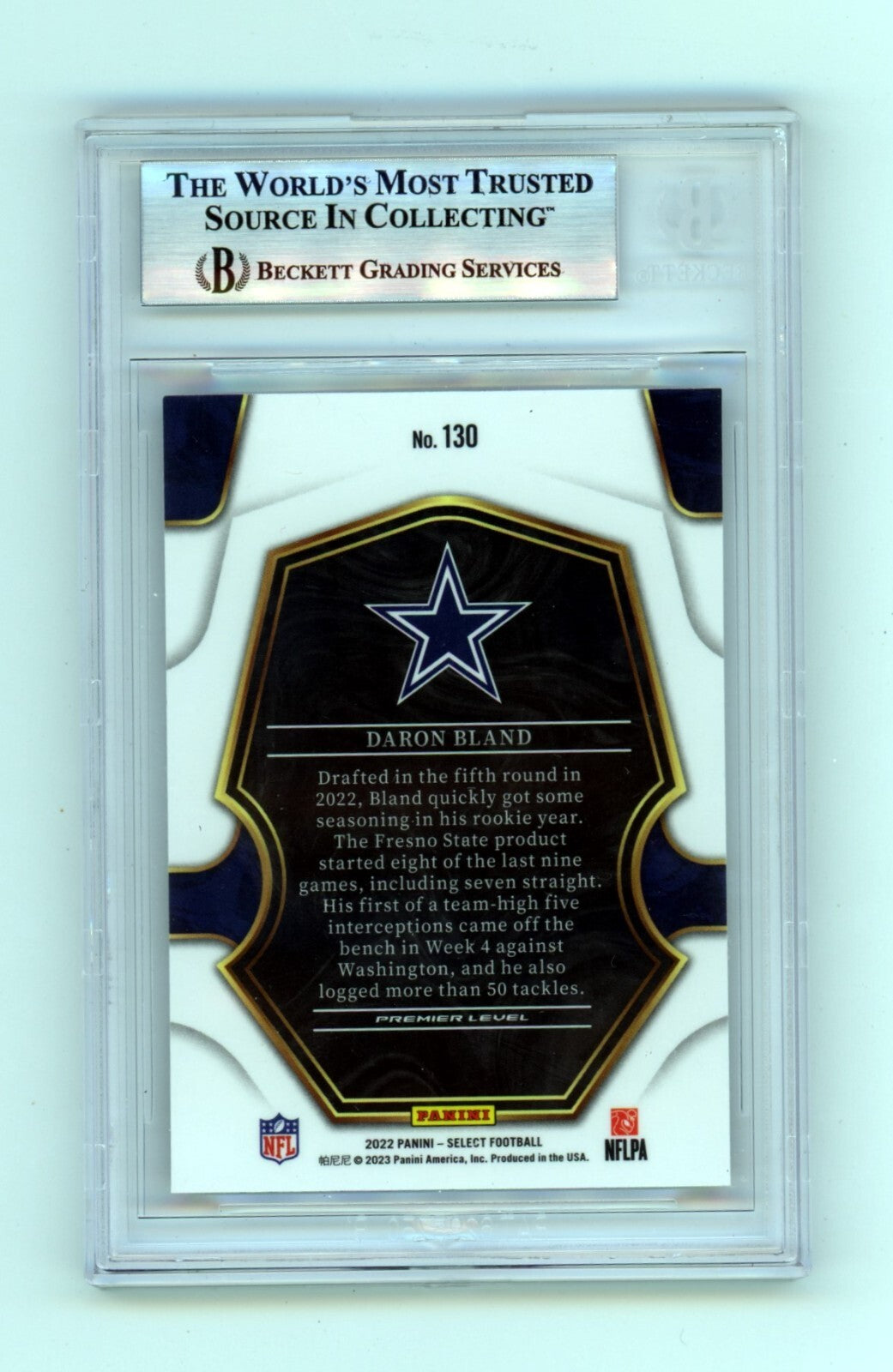 Daron Bland 2022 Panini Select 130 Premier Level Signed RC BGS Authentic Auto1