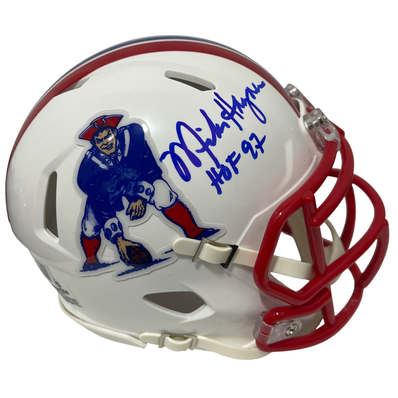 Mike Haynes Signed Patriots TB Mini Helmet w/ HOF 97 Beckett Witness BAS COA0