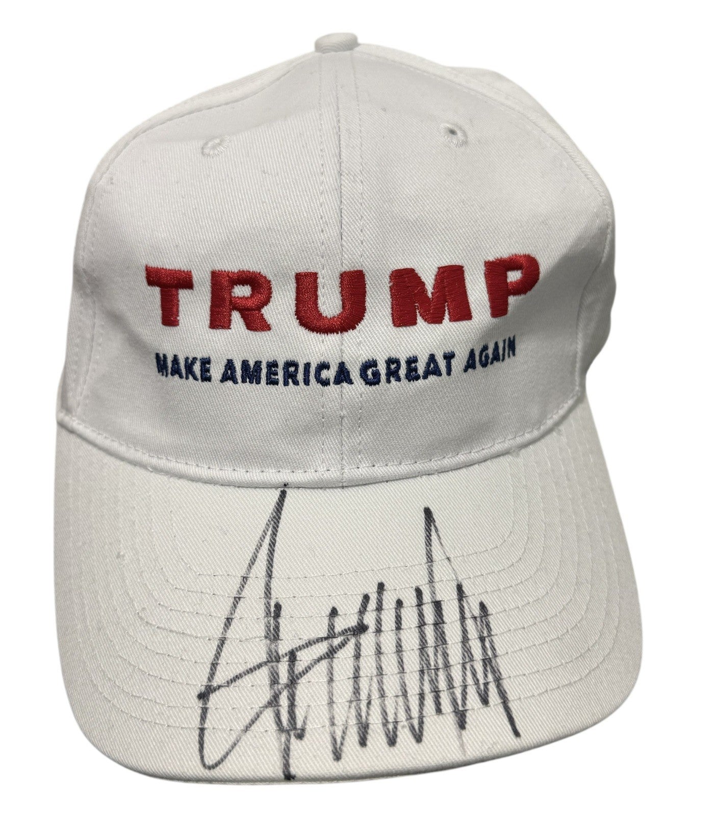 Donald Trump Signed Autographed Make America Great Again Hat Beckett BAS COA LOA1