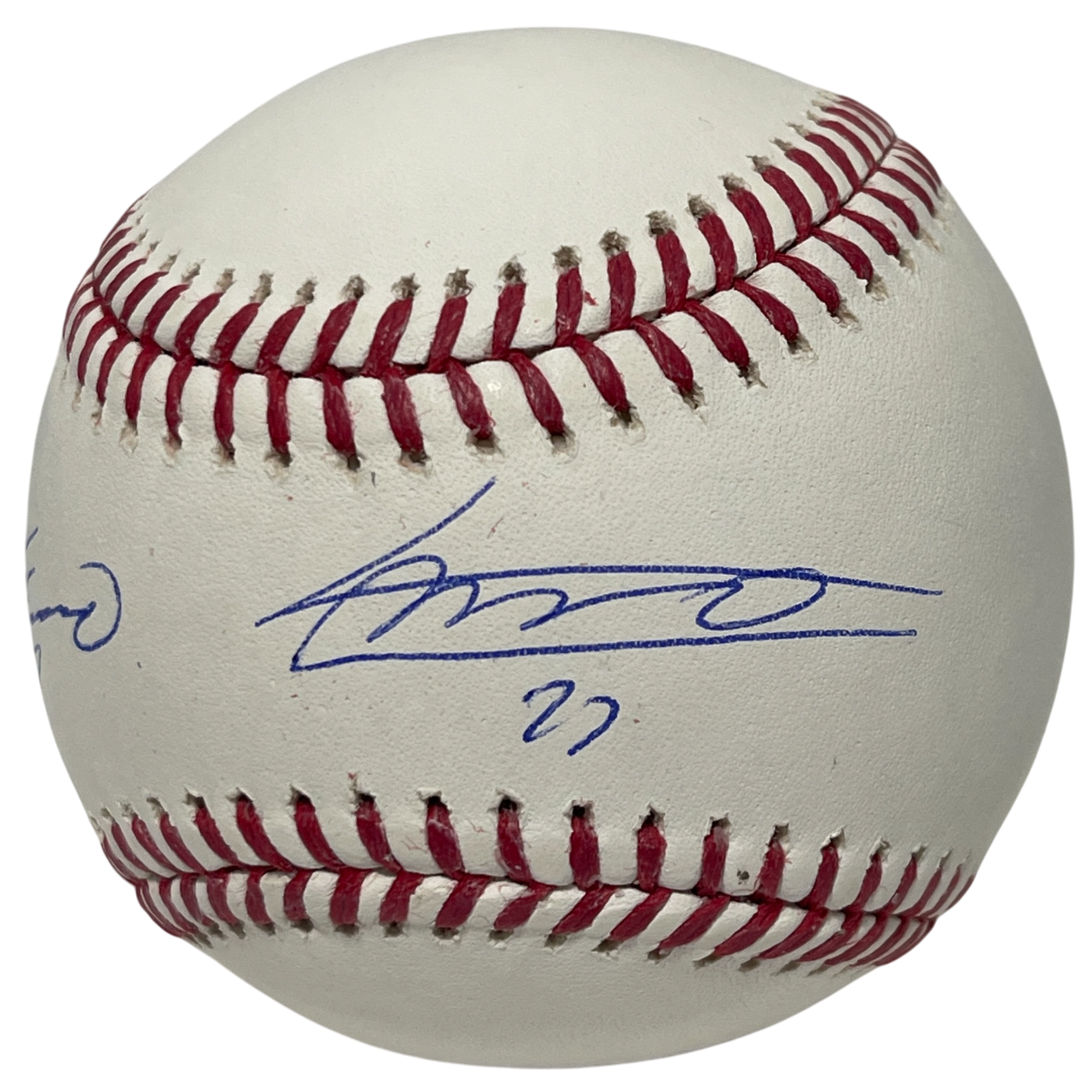 Vladimir Guerrero Jr & Sr Dual Signed Rawlings ROMLB Baseball PSA COA2