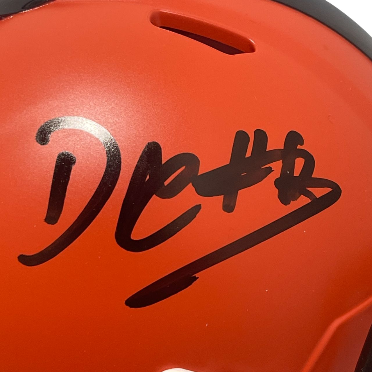 David Njoku Signed Cleveland Browns Speed Mini Helmet Beckett Witness BAS COA1