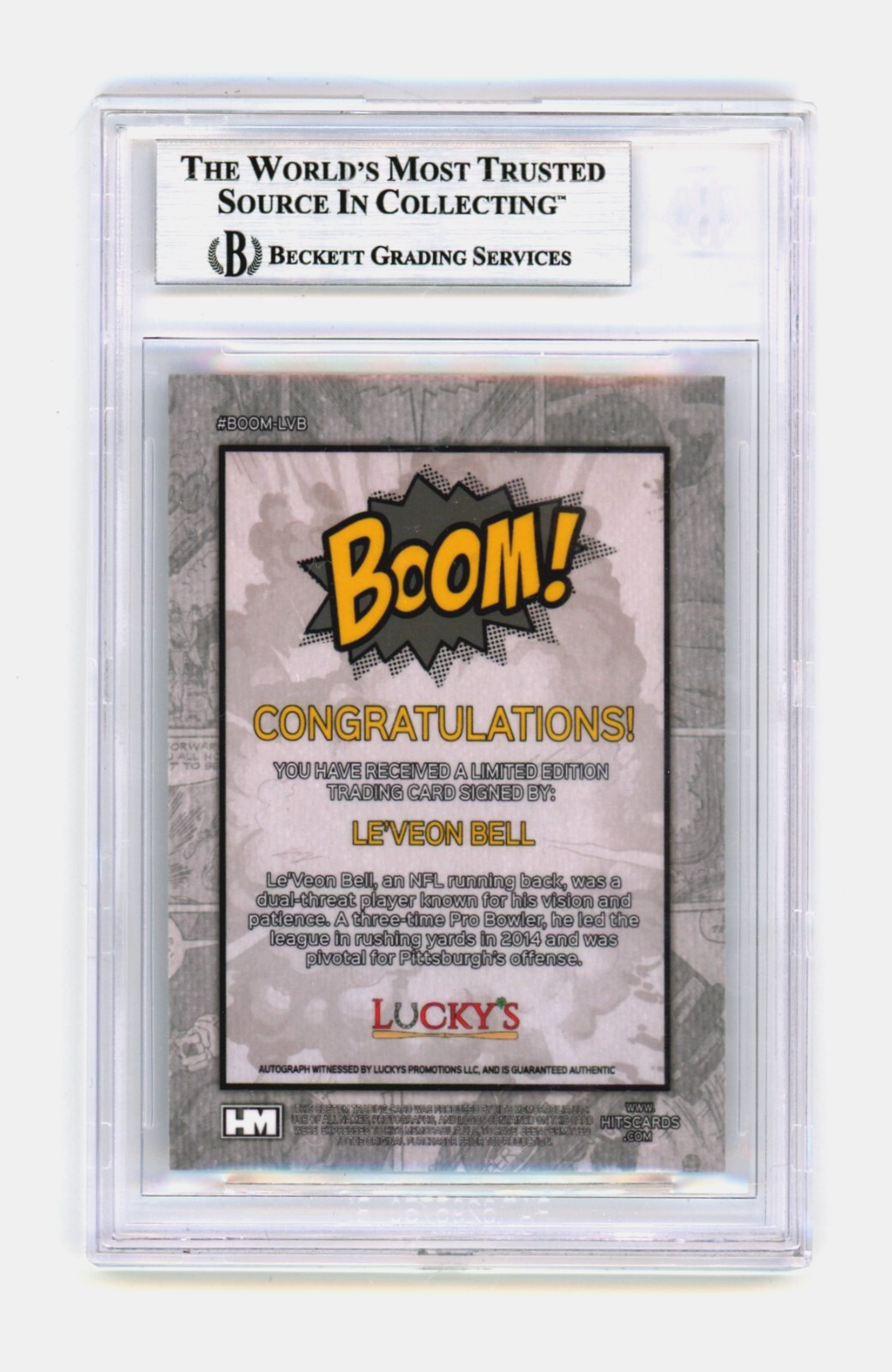 Le'Veon Bell 2024 Hits Memorabilia BOOM Silver Signed BGS BAS Auto Pittsburgh1