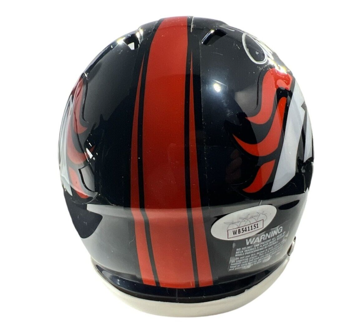 Terrell Davis Signed Denver Broncos Speed Mini Helmet w HOF JSA Witness COA2