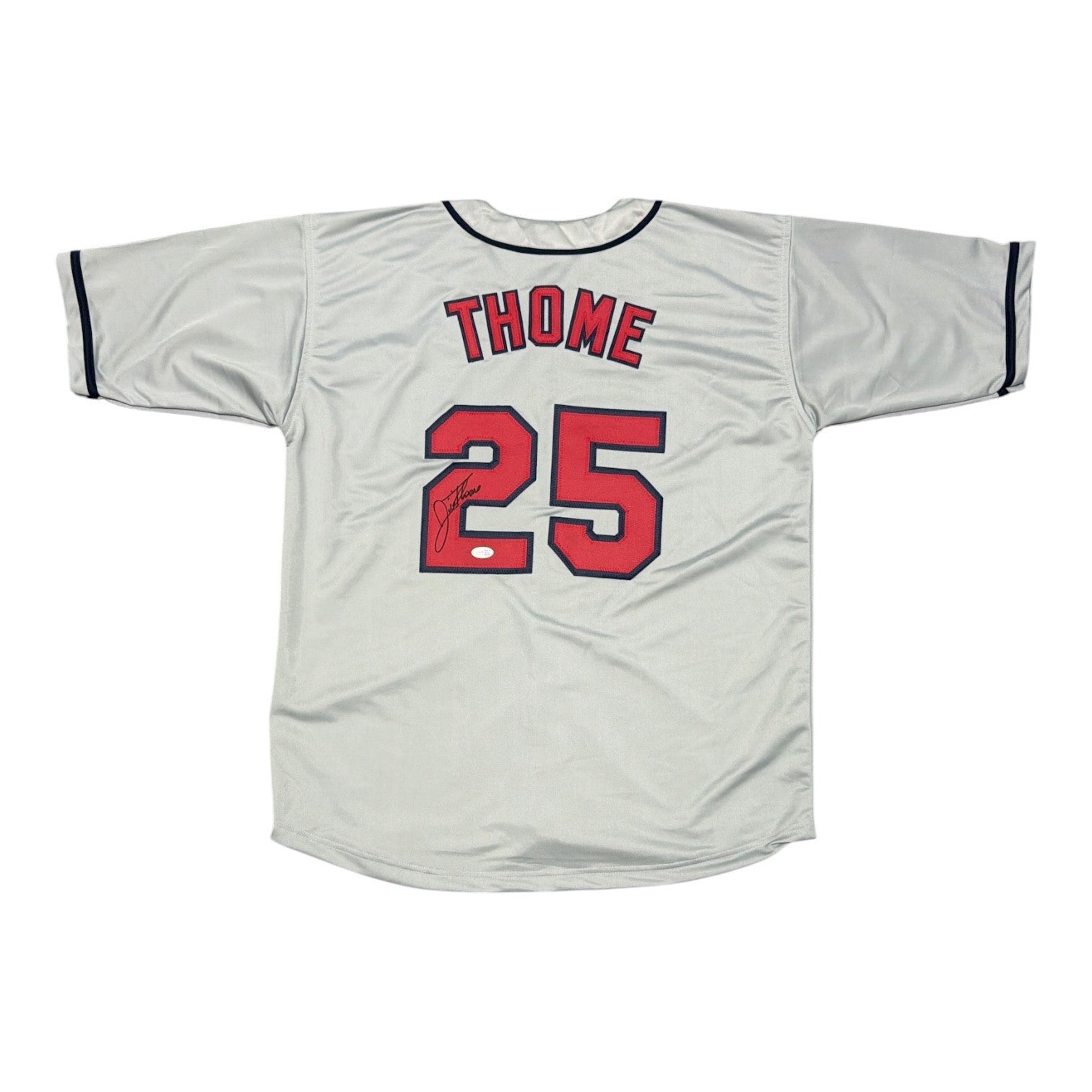 Jim Thome Signed Autographed Cleveland Custom Jersey JSA Witness COA0