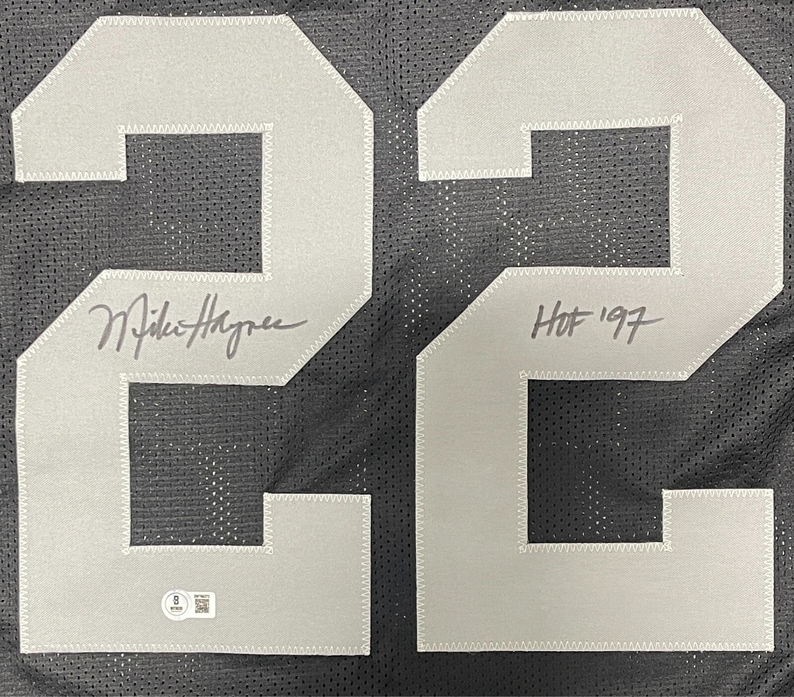 Mike Haynes Signed Raiders Custom Jersey w/ HOF 97 Beckett Witness BAS COA1