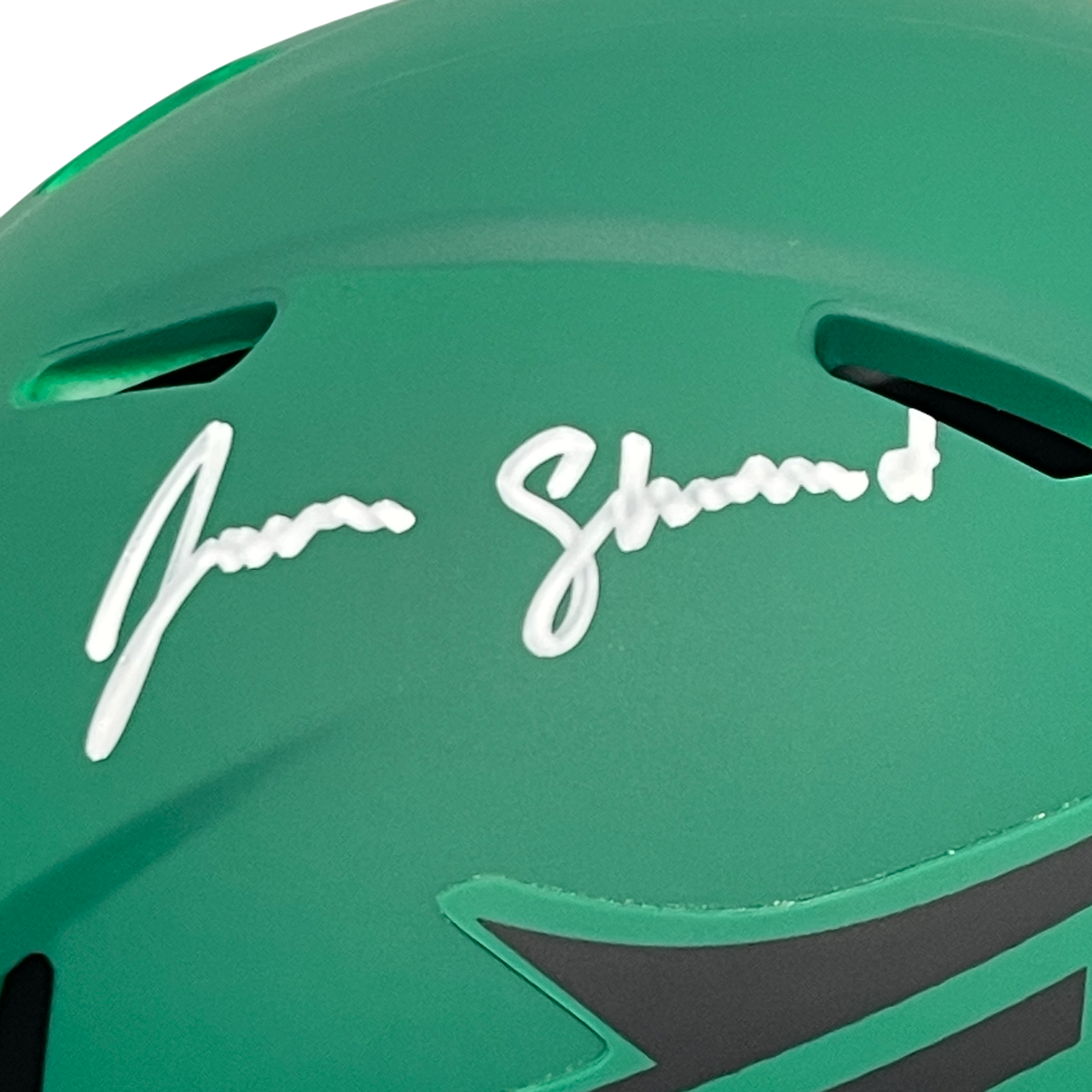 Jamien Sherwood Signed New York Jets Rave Mini Helmet Beckett Witness BAS COA1
