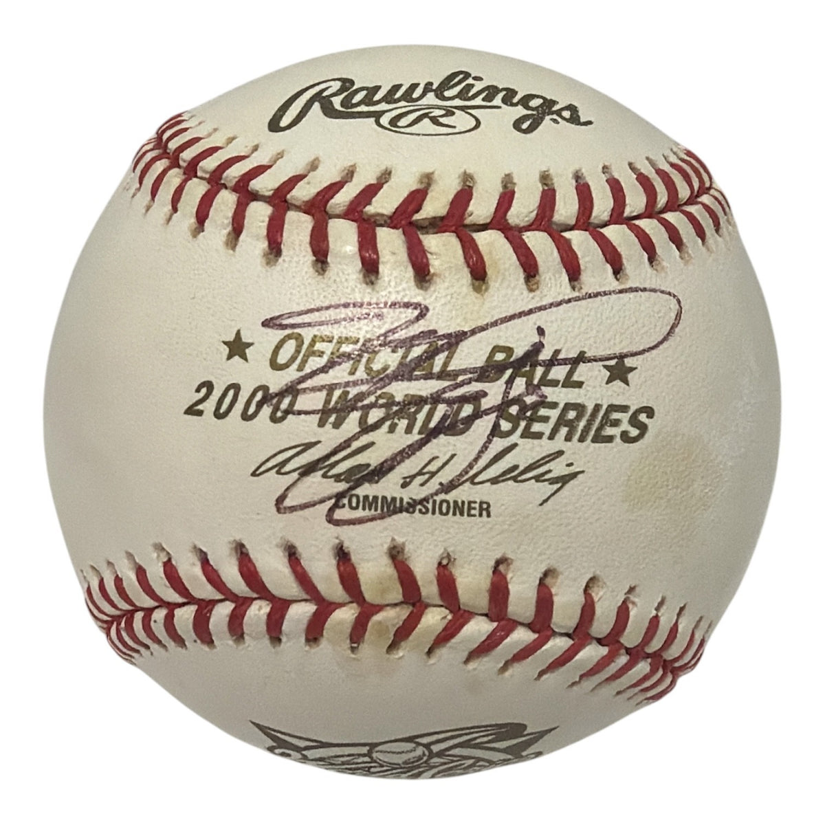 Mike Piazza Signed Autographed 2000 World Series WS Logo Baseball JSA COA Mets0