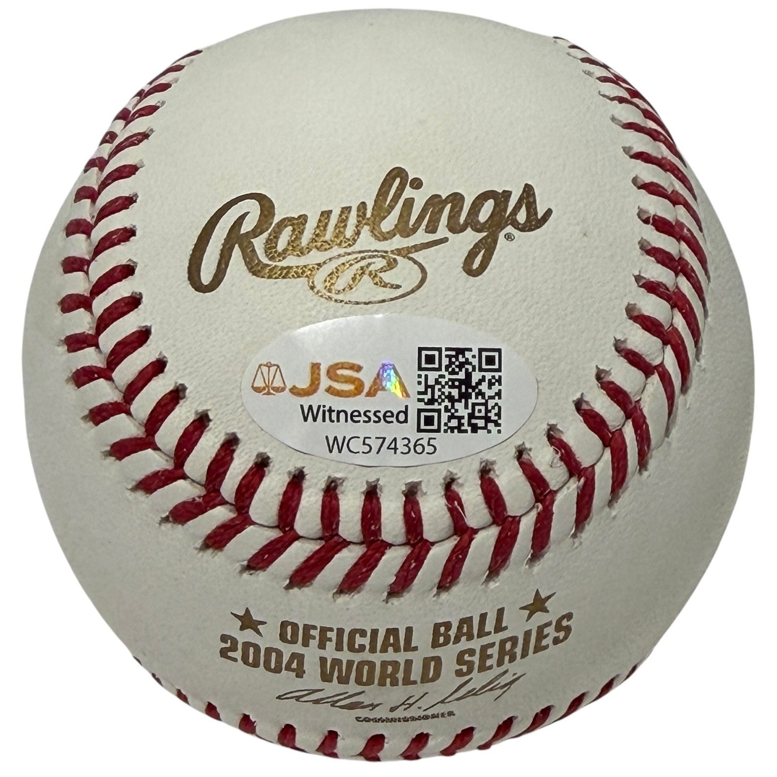 Curt Schilling Signed 04 World Series Baseball w/ I Bled for the Sox JSA Wit COA1