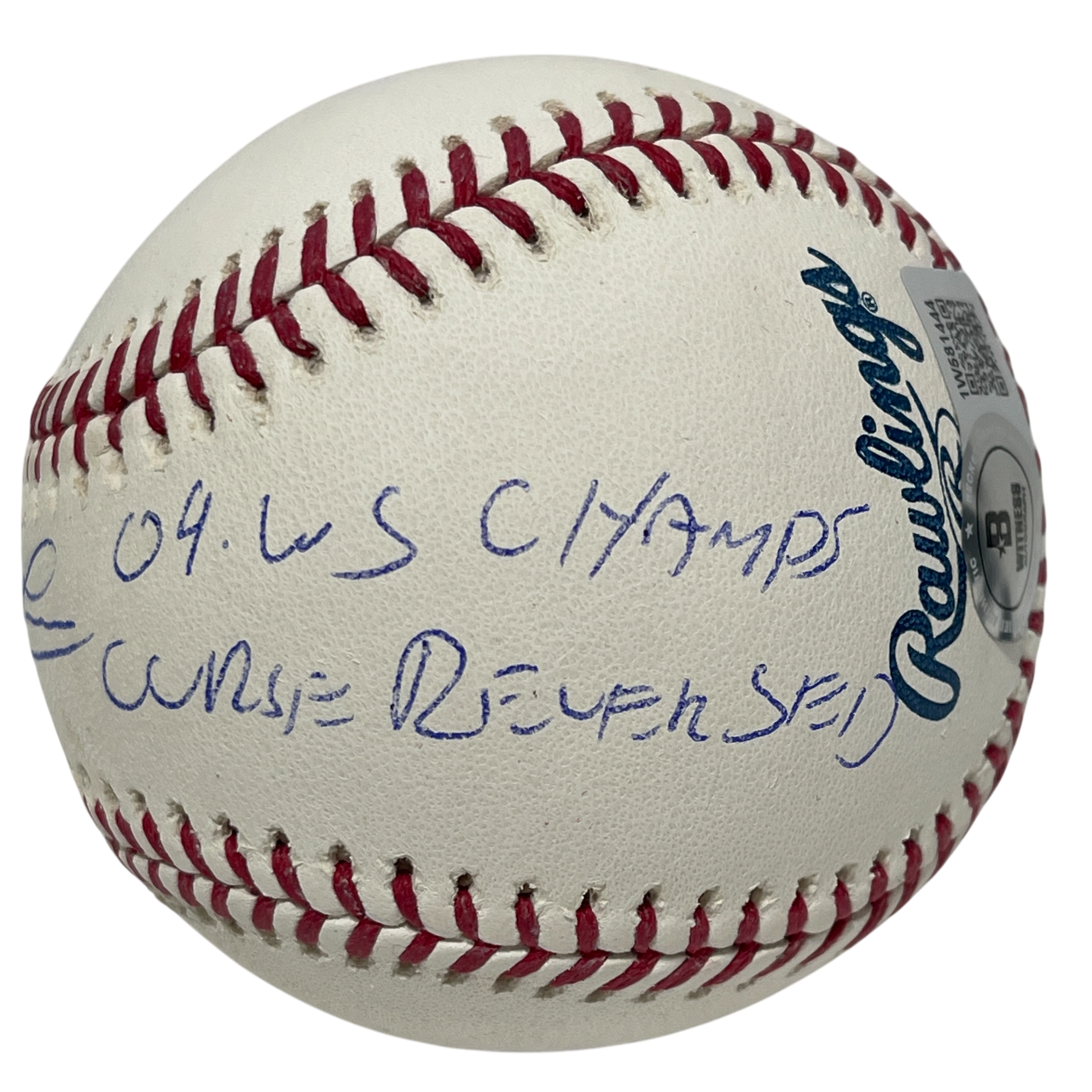 Derek Lowe Signed ROMLB Baseball w/ 2 Ins Beckett Witness BAS COA1