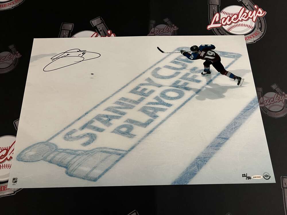 Joe Sakic Signed Auto 16x24 Photo "Playoff Hockey" 22/50 Upper Deck UDA COA0