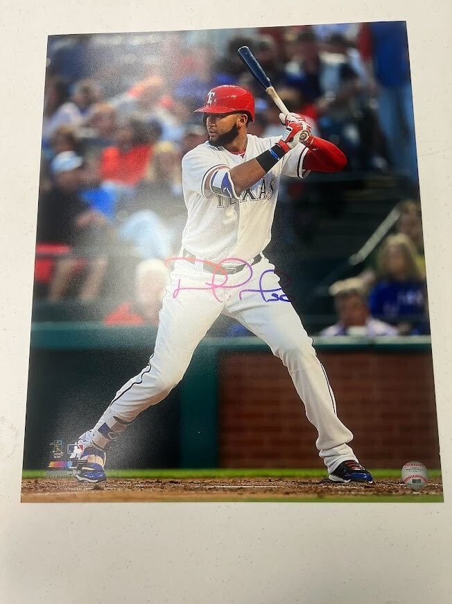 Nomar Mazara Signed Auto Autographed 16x20 Photo LSCM COA HOLO Texas Rangers PF0