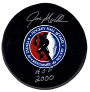 Joe Mullen Signed Autographed HOF Logo Puck w/ HOF 2000 JSA Witness COA0