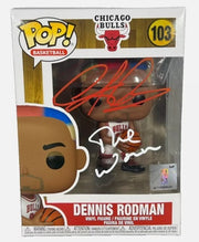 Dennis Rodman Signed Auto Funko Pop #103 The Worm Beckett Witness BAS COA Bulls0