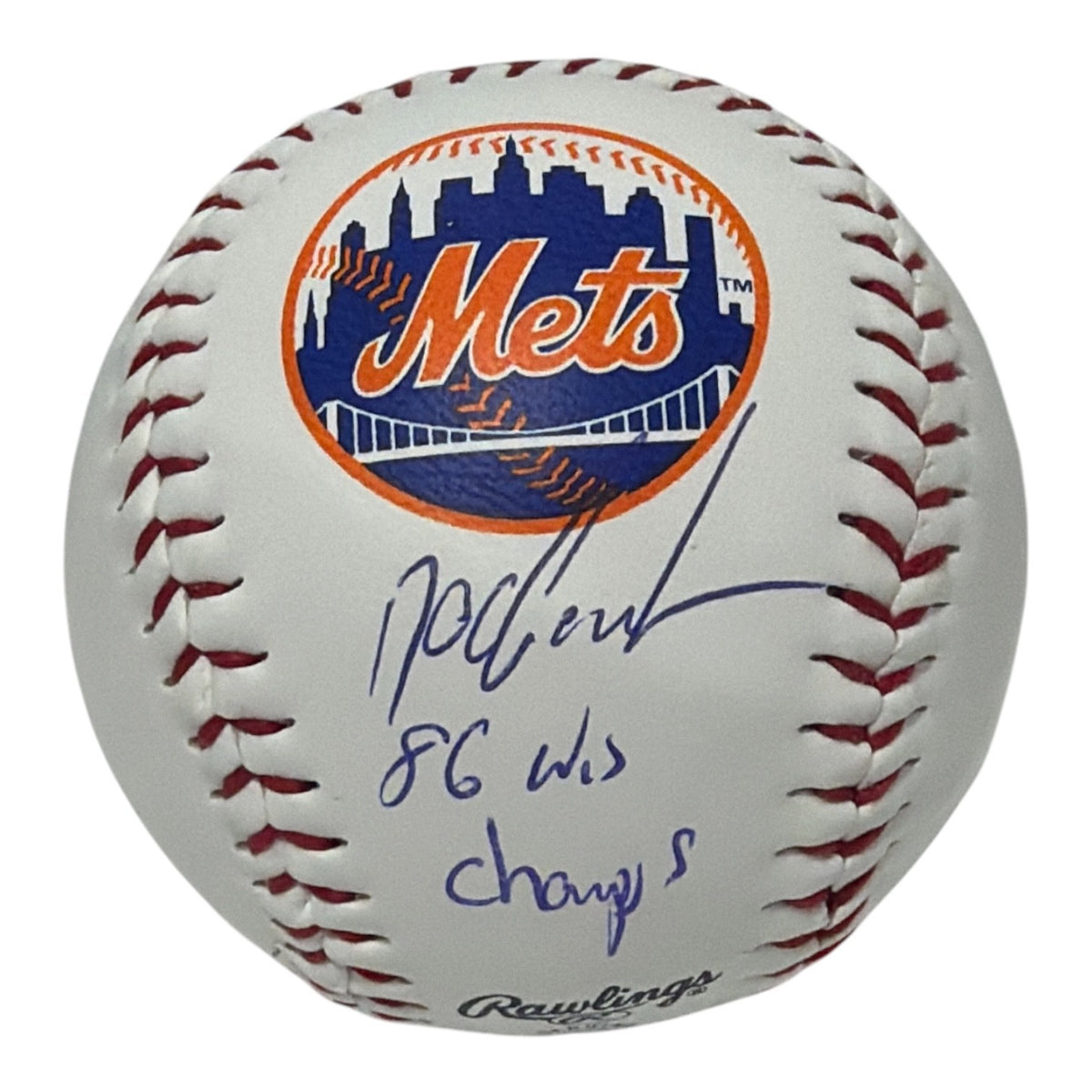 Doc Gooden Signed Rawlings Mets Logo Baseball w/ 86 WS Champs JSA Witness COA0