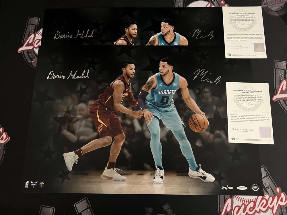 Darius Garland & Miles Bridges Signed 24x16 Photo Rising Stars /100 UDA COA5