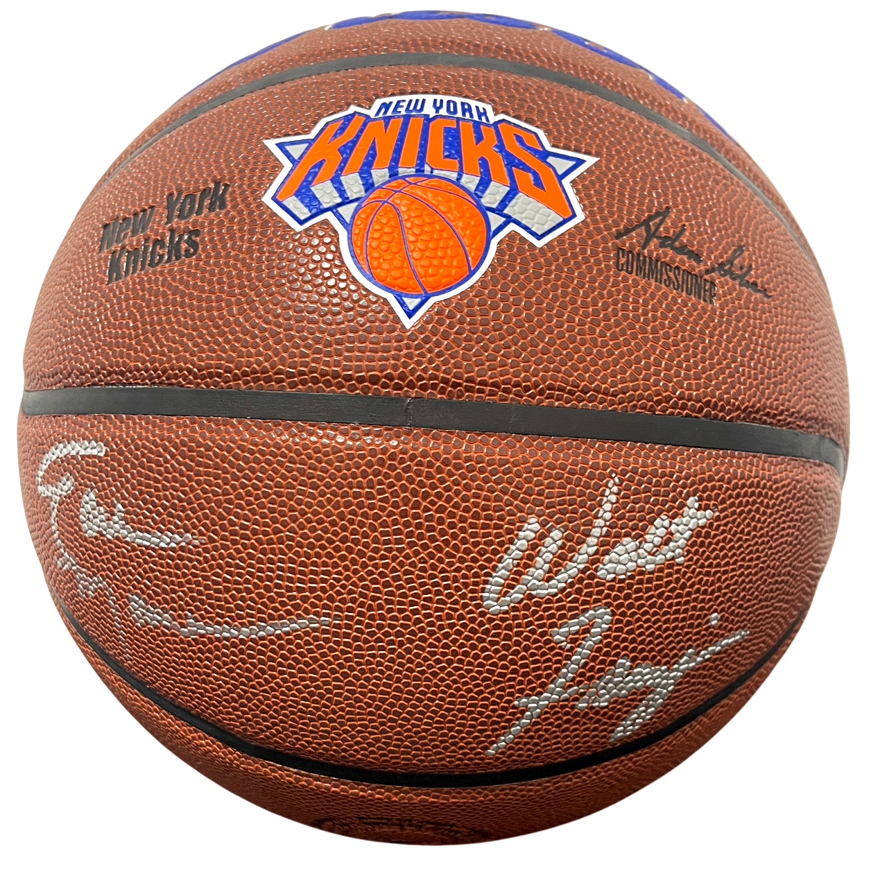 Earl Monroe Walt Frazier Dual Signed Wilson Knicks Basketball Beckett W BAS COA0