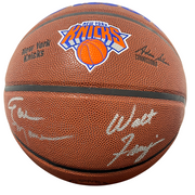 Earl Monroe Walt Frazier Dual Signed Wilson Knicks Basketball Beckett W BAS COA0