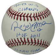 Roberto Alomar Signed Autographed ROMLB Baseball w/ 4 Stat Inscs JSA COA HOF0