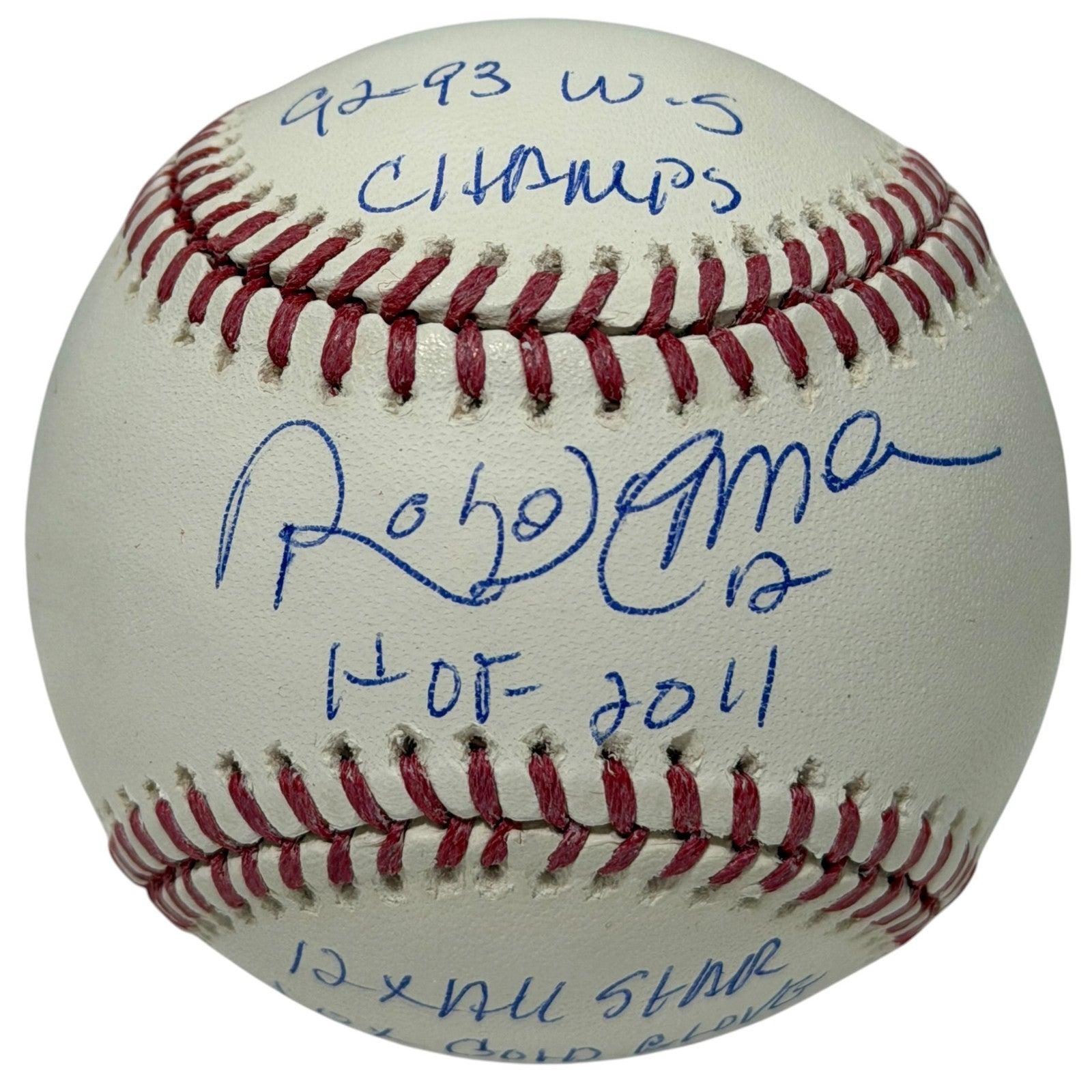 Roberto Alomar Signed Autographed ROMLB Baseball w/ 4 Stat Inscs JSA COA HOF0