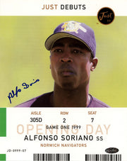 Alfonso Soriano Signed Autographed 1999 Just Debuts 8x10 Just Memorabilia COA0
