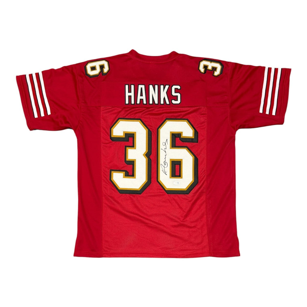 Merton Hanks Signed Autographed San Francisco 49ers Custom Jersey JSA Wit. COA0
