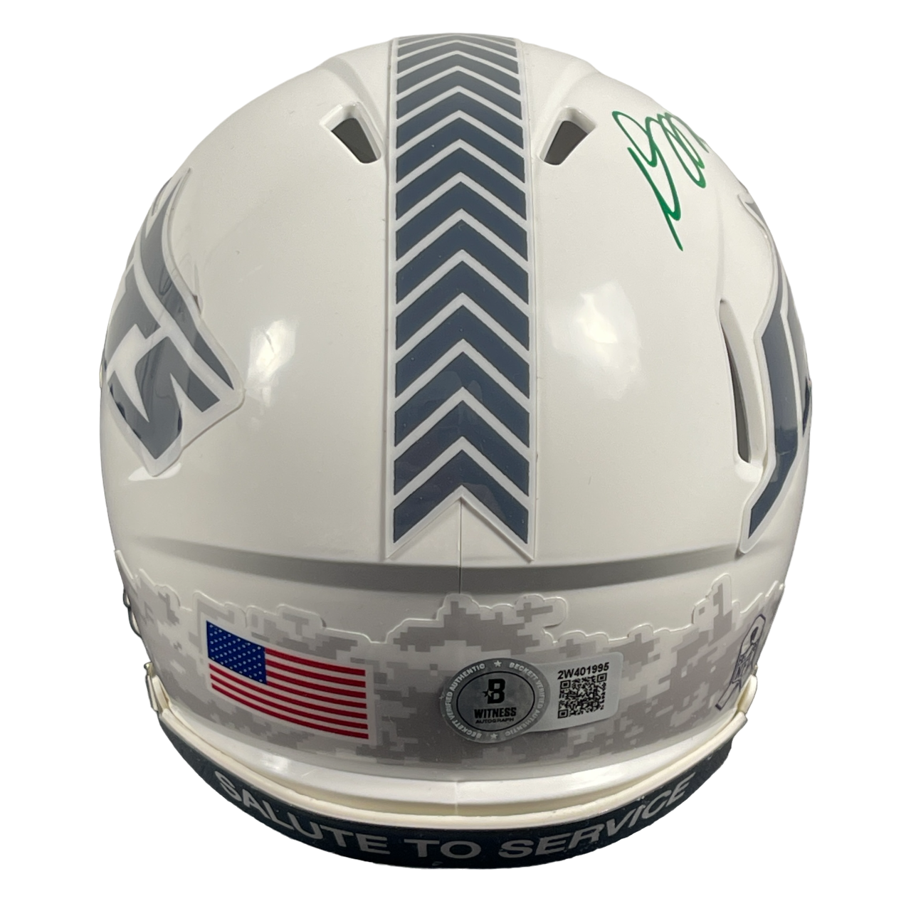 Davante Adams Signed New York Jets 24 Salute Mini Helmet Beckett Wit BAS COA2