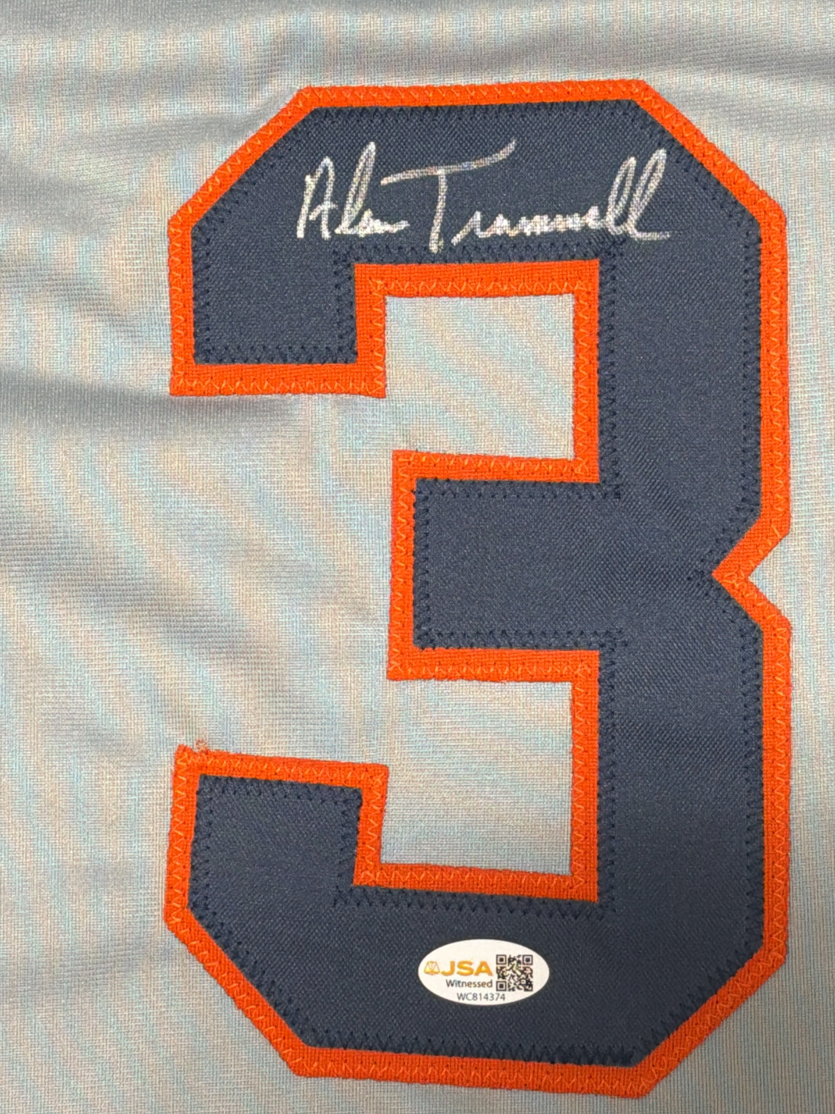 Alan Trammell Signed Autographed Detroit Tigers Custom Jersey JSA Witness COA1