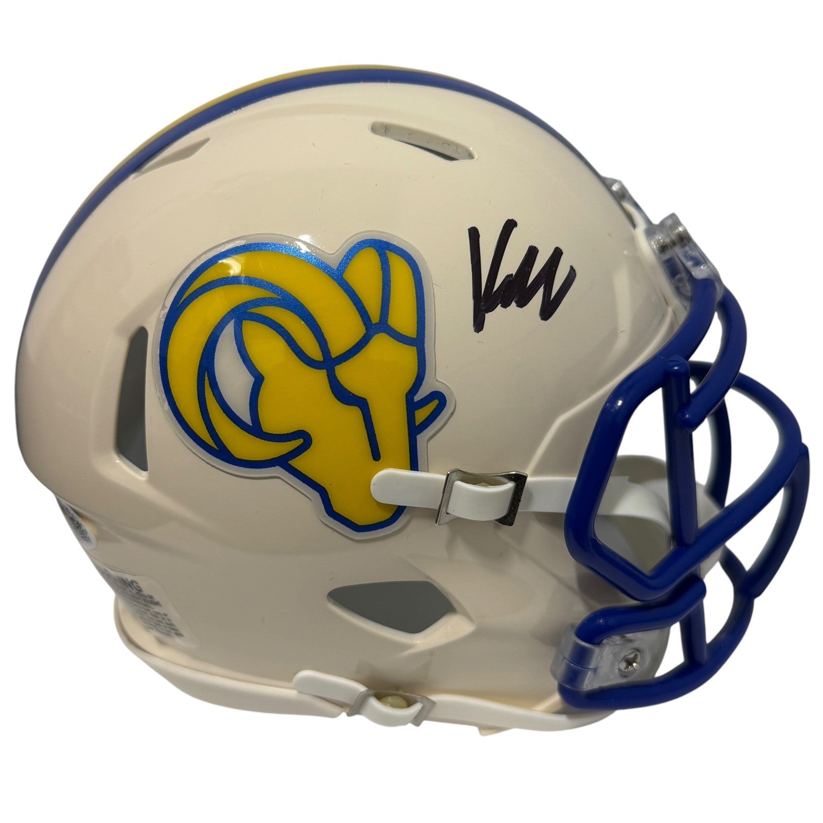 Kyren Williams Signed Los Angles Rams Retro Mini Helmet JSA Witness COA0