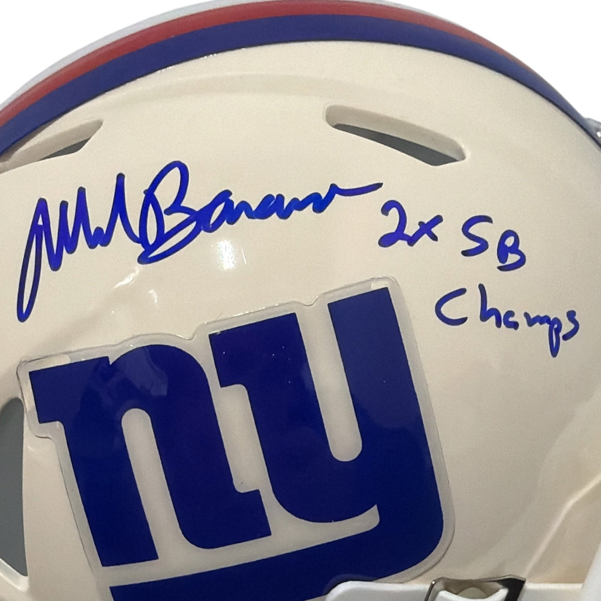 Mark Bavaro Signed New York Giants Retro Mini Helmet w/ 2 SB Champs JSA Wit COA2