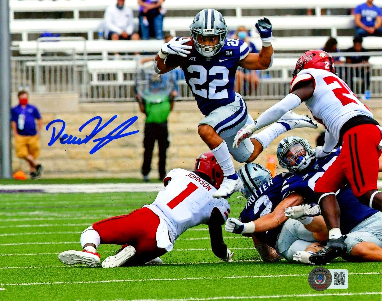 Deuce Vaughn Signed Kansas State 8x10 Photo Beckett Witness BAS COA #30