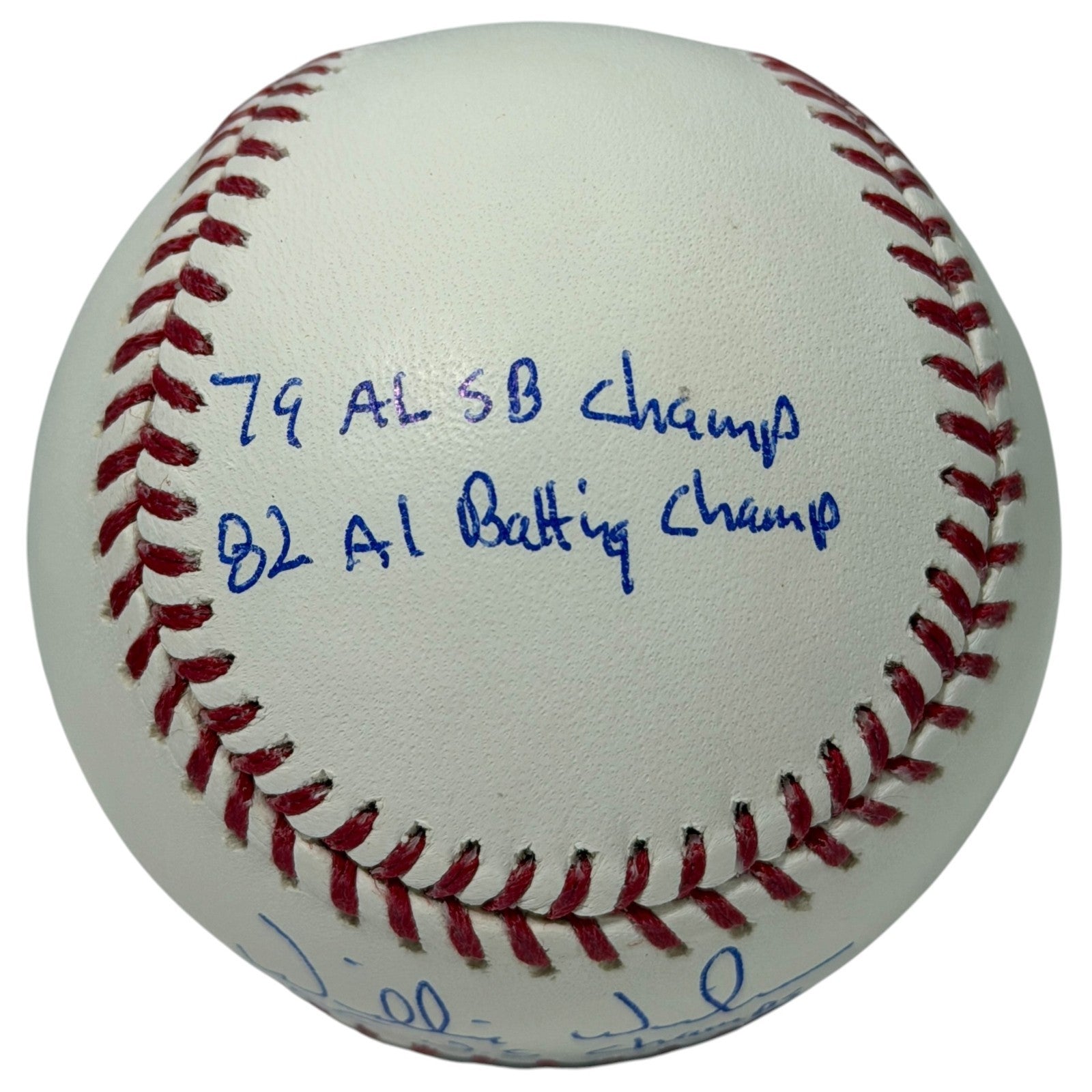 Willie Wilson Signed Autographed ROMLB Baseball w/ 6x Stat Insc JSA Witness COA3